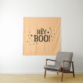 Tapiz Hey Boo! Halloween Backdrop party banner  Wandkleed (In situ)