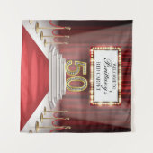Tapiz Red Carpet 50th Birthday Backdrop banner Wandkleed (Voorkant (horizontaal))