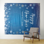 Tapiz Snow Winter Happy New Year Backdrop Wandkleed (In Situ (horizontaal))