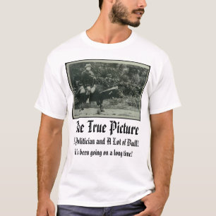 Tapje, het echte Afbeelding, een politicus en een T-shirt