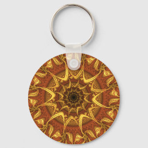 Tapje van het Sun Gold Mandala Pattern Sleutelhanger