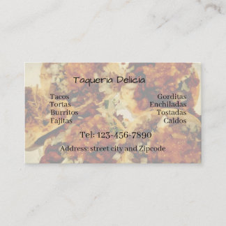 taqueria / restaurant editable card visitekaartje