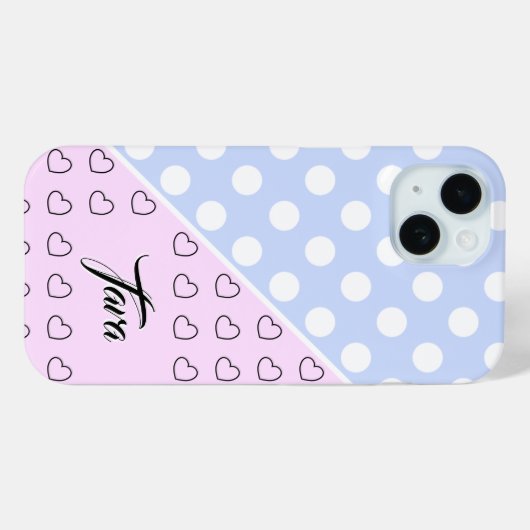 Tara - Naam Sjabloon - Lichtblauw en pastelroze Case-Mate iPhone Case (Achterkant (horizontaal))