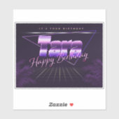 Tara Nom Prénom lila retro Sticker (Feuille)