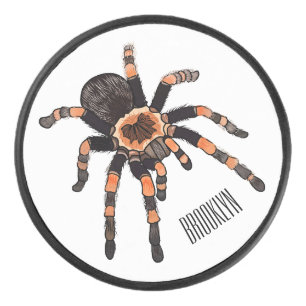Tarantula cartoon illustratie hockey puck