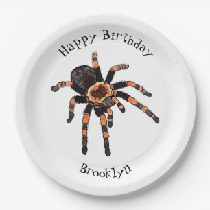 Tarantula cartoon illustratie papieren bordje
