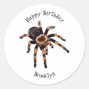 Tarantula cartoon illustratie ronde sticker