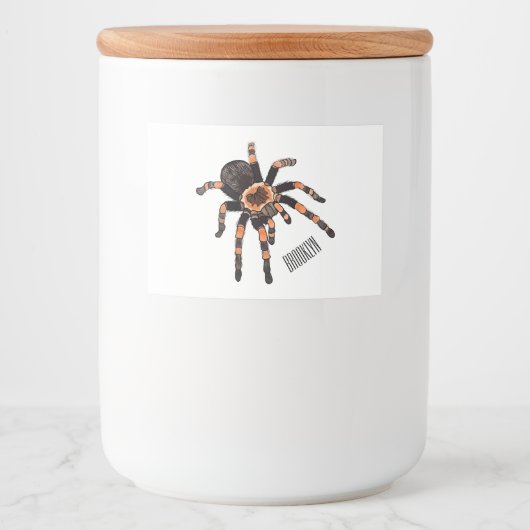Tarantula cartoon illustratie voedselcontainer etiket (Voorkant)