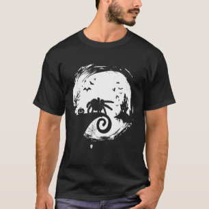 Tarantula Halloween kostuum maan silhouet griezeli T-shirt
