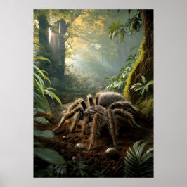 Tarantula in het weelderige regenwoud poster