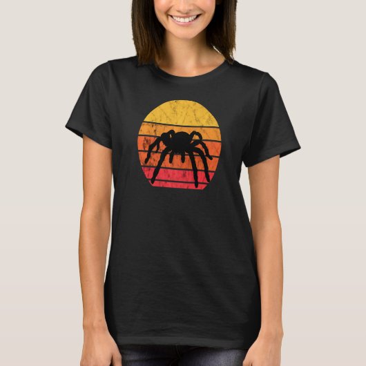 Tarantula Insects Bug Retro Sunset T-shirt (Voorkant)