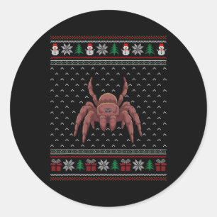 Tarantula met Santa Hat Ugly Xmas Tarantula Lo Ronde Sticker