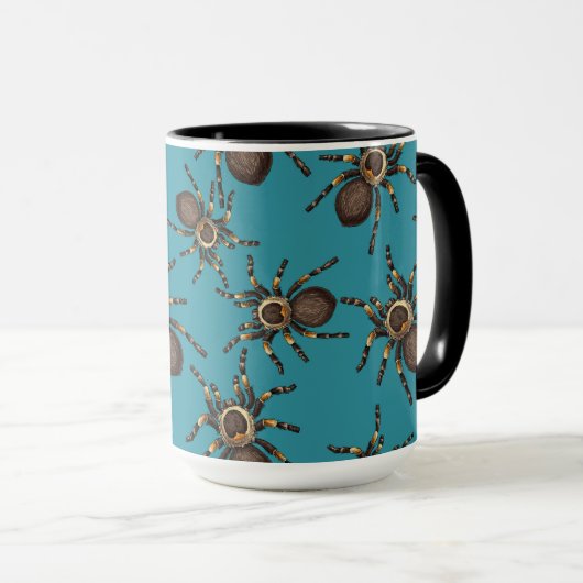 Tarantula op blauw mok (Voorkant rechts)