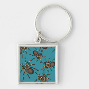 Tarantula op blauw sleutelhanger