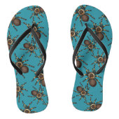 Tarantula op blauw teenslippers (Voetbed)
