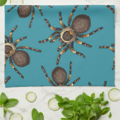 Tarantula op blauw theedoek (Gevouwen)