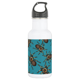 Tarantula op blauw waterfles 