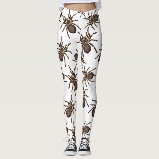 Tarantula op wit leggings (Voorkant)