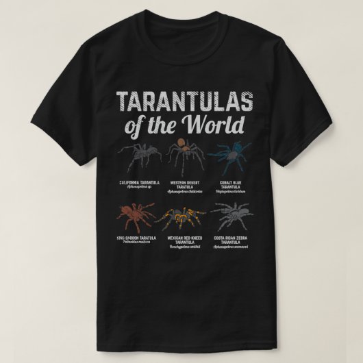 Tarantulas van de wereld t-shirt (Design voorkant)