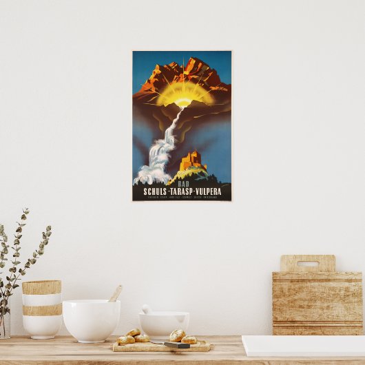 Tarasp, Suisse, Affiche de voyage (Cuisine)