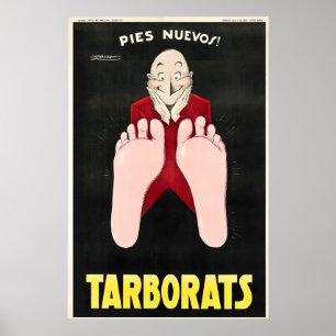 Tarborats Nieuwe Voeten Voetcrème Vintage Mauzan Poster