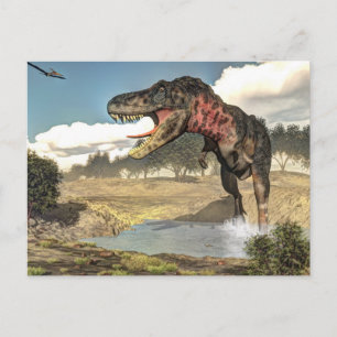 Tarbosaurus dinosaur - 3D rendering Briefkaart