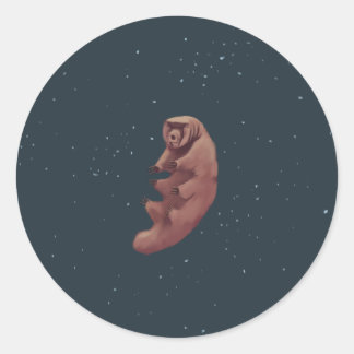Tardigrade in de ruimte ronde sticker