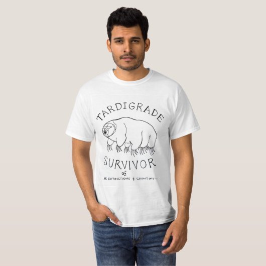Tardigrade: Overleving van 5 extincties en tellen T-shirt (Voorkant volledig)