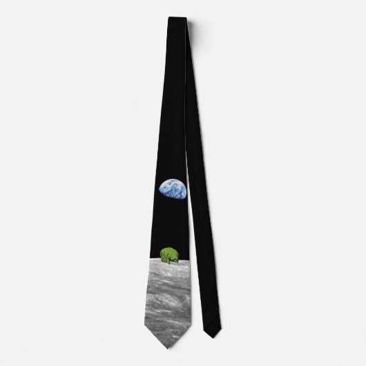 Tardigrades on Moon Funny NASA Apollo 8 Earthrise Stropdas (Voorkant)