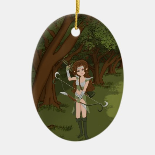 Taren de Archer Warrior Elf Girl Ornament (Voorkant)