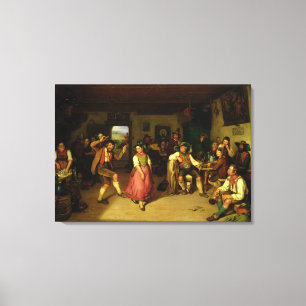 Target Shooting and Dancing in Oberbayern, 1841 Canvas Afdruk