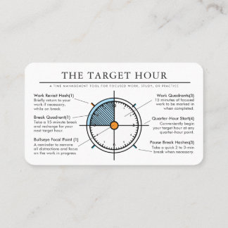Target Uur Focus Tool | Werk | Studie | Oefening Visitekaartje