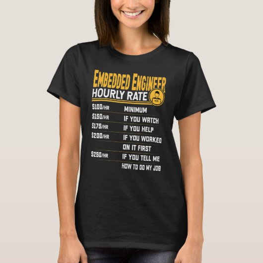 Tarief per uur ingebedde technicus Ingebedde tec T-shirt (Voorkant)