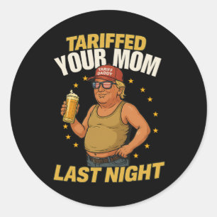 Tariefpapa politieke meme - Grappige Trump stijl t Ronde Sticker