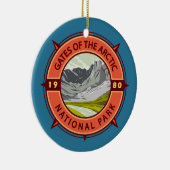 Tarieven van de Arctic National Park Retro Compass Keramisch Ornament (Rechts)