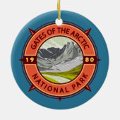 Tarieven van de Arctic National Park Retro Compass Keramisch Ornament (Achterkant)