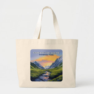 Tarieven van het nationale park Alaska Vintage Arc Grote Tote Bag