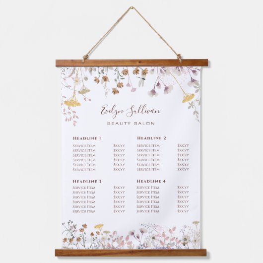 Tarif fleur sauvage Percés Tapisserie (Recto)