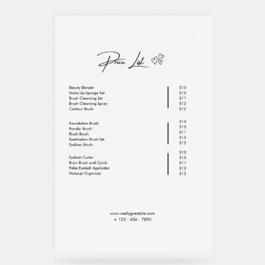 Tarif Modèle, Tarif Petite Entreprise (Recto)