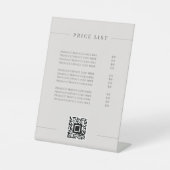 Tarif Simple Minimaliste Élégant Panneau Pedestal (Recto)