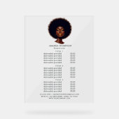 Tarification et services du salon de coiffure afro (Recto)