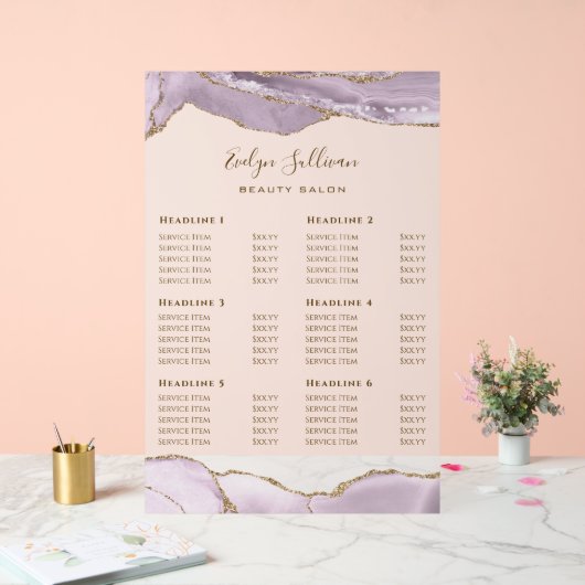 Tarifs d'Agate Dusty Lilac (Mariage)