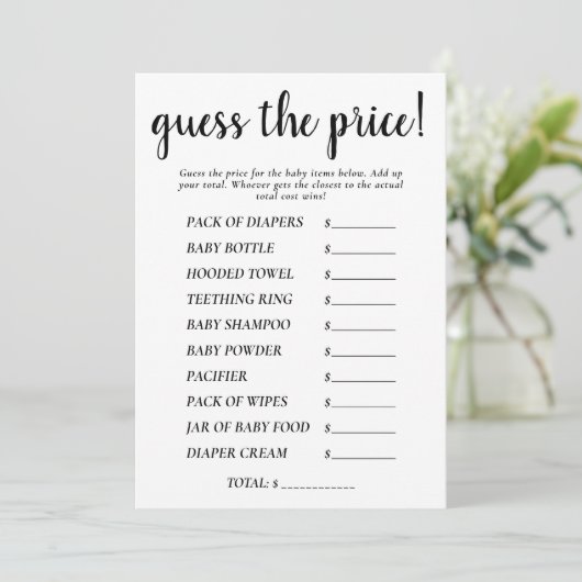 Tarifs d'devis simples | Carte de jeu de douche no (Debout devant)