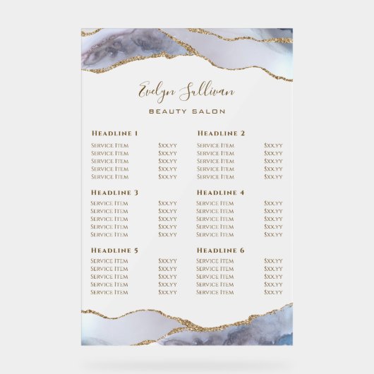 Tarifs Gris Bleu (Recto)