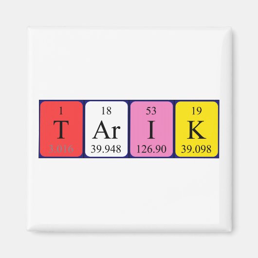 Tarik periodieke table name magnet magneet (Voorkant)