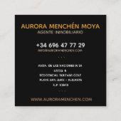 TARJETA AURORA VIERKANTE VISITEKAARTJE (Achterkant)