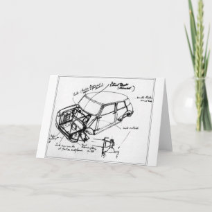 Tarjeta con esbozo de mini clásico kaart