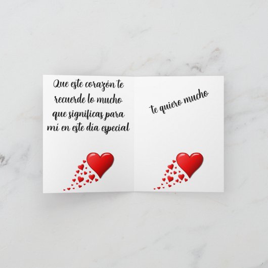 Tarjeta corazon especial bedankkaart (Binnen)