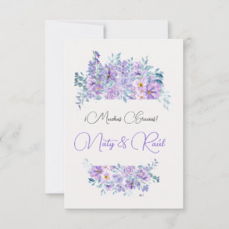 Tarjeta De Agradecimiento Boda tonos lila  Bedankkaart