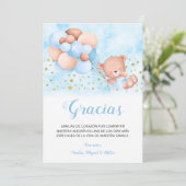 Tarjeta de Gracias Bautizo Español Bedankkaart (Staand voorkant)